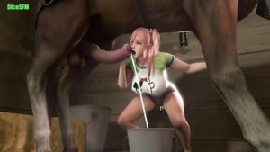 horse cum in a bucket - ﻿3D animation on Crohasit