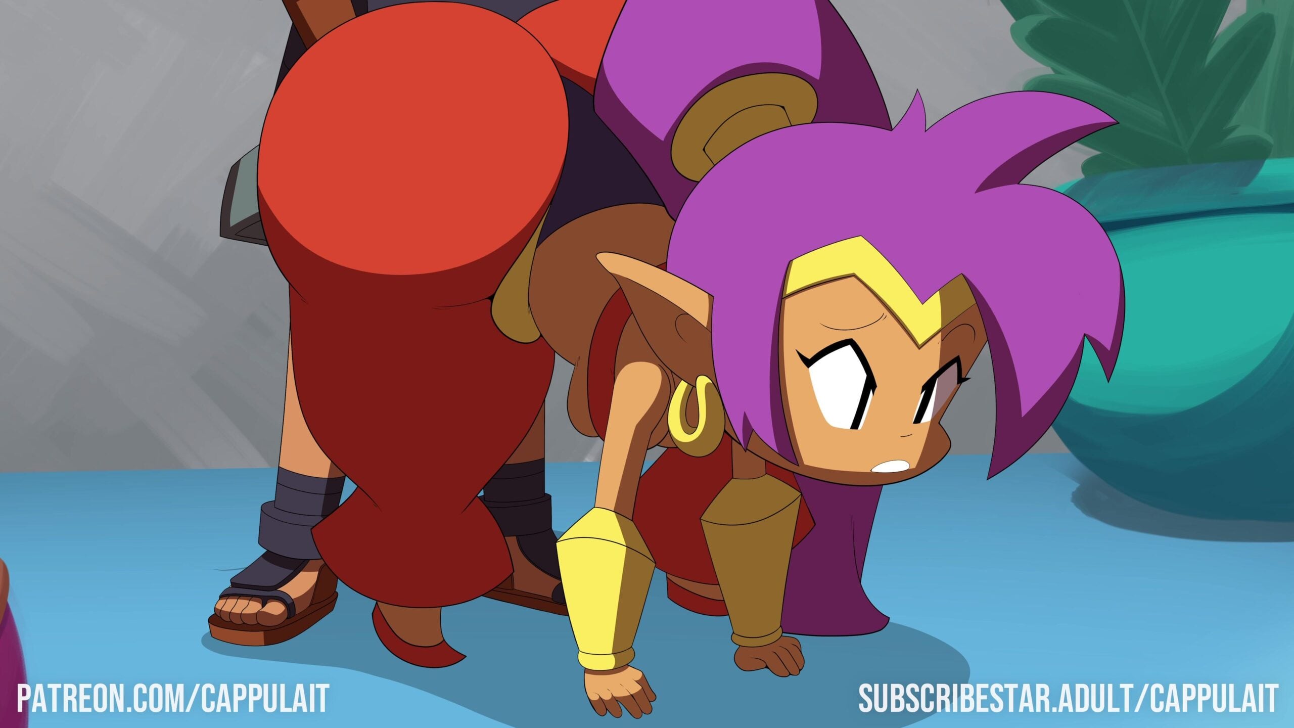 Shantae & Bolo?Cappulait? - Shantae animation on Crohasit