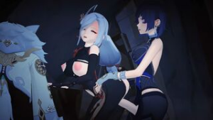 yelan x Shenhe futanari - Genshin Impact animation on Crohasit