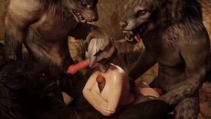 2B X Werewolf Foursome (Rekin3D) - Nier Automata animation on Crohasit