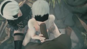 9s Blowjob (Black | White) [IrisNSFW] - ﻿3D animation on Crohasit