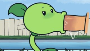 A Peashooter gets to suck a large dick - Plants vs Zombies animation on Crohasit