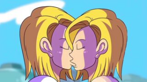 Android 18 selfcest kissing - Dragon Ball animation on Crohasit