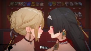 Astra and Evelyn unexpected behavior [nude version] - zenless zone zero animation on Crohasit