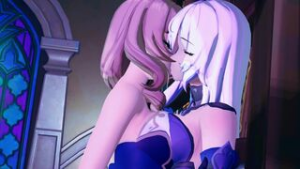 Black Swan x Lisa Hot Kiss - Genshin Impact animation on Crohasit