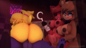 Chips and Ferdina have fun with futa Bonnie and Foxy - Five Nights at Freddy's animation on Crohasit