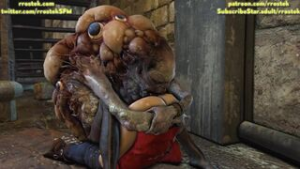 Claire Redfield captured by the fish monster Salvatore Moreau - ﻿3D animation on Crohasit