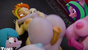 Dazzlings fuck on Derpy - ﻿3D animation on Crohasit