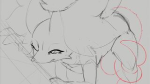 Delphox being cum inflated by tentacles sketch animation - Pokemon animation on Crohasit