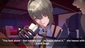 Evelyn at the bar - zenless zone zero animation on Crohasit