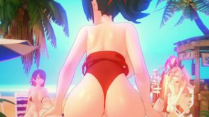 Fan service on the beach V.2 - zenless zone zero animation on Crohasit