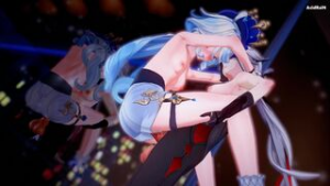 Furina x Arlecchino Futa sex video (Genshin impact) - ﻿3D animation on Crohasit