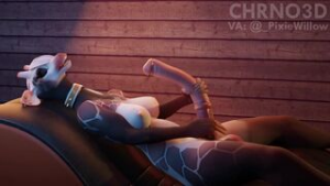 Futa Giraffe Masturbation [chrno3d] - ﻿3D animation on Crohasit