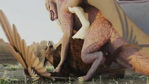 Gay dragon dominates gryphon - ﻿3D animation on Crohasit