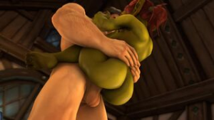 Goblin fucked by human in Goldshire - ﻿3D animation on Crohasit