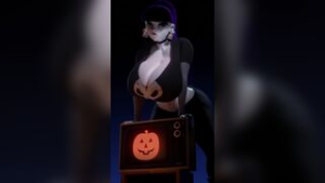Goth girl moving her huge tits - ﻿3D animation on Crohasit