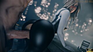 Gwen Stacy – Spider Girl [White][Polished-Jade-Bell][4K] - ﻿3D animation on Crohasit