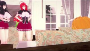 High school DXD Rias&Akeno Threesome (NTR) - High School DxD animation on Crohasit