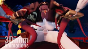 Hu Tao Riding (censored) - Genshin Impact animation on Crohasit