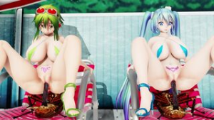 [INSECT] Gumi & Miku – Poolside Bugs(4K) - ﻿3D animation on Crohasit