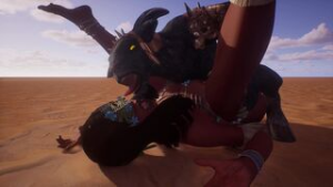Jadeen fucked by monster on all fours - ﻿3D animation on Crohasit