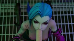 Jinx Blowjob [Topless] [TheCount] - ﻿3D animation on Crohasit
