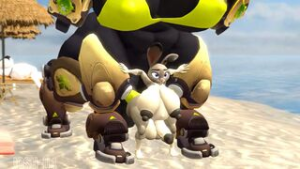 Judy Hopps and Orisa’s Futa Beach Fun - Overwatch animation on Crohasit