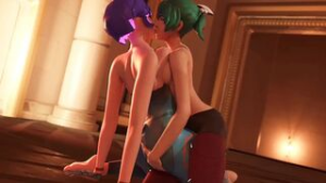 Juno x Kiriko Yuri [CuteGals] - ﻿3D animation on Crohasit