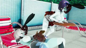 [KiruNeru] Poolside Bugs Zombie girls version - ﻿3D animation on Crohasit