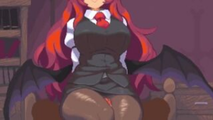 Koakuma thighjob - Touhou animation on Crohasit
