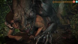 Lara Croft raped by a monster - ﻿3D animation on Crohasit