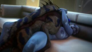 Liara Spending TIme with her Varren - ﻿3D animation on Crohasit