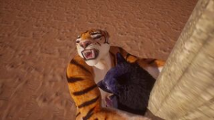 Lioness dominates wolf - Wild Life animation on Crohasit