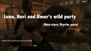 Luna, Nari and Umar’s wild sex party [Non-story Skyrim porn] [TestVideo] - ﻿3D animation on Crohasit