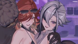 Mavuika & Arlecchino x Group sex video (Genshin impact) - ﻿3D animation on Crohasit