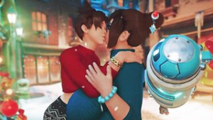 Mei and Tracer making out under the mistletoe - ﻿3D animation on Crohasit