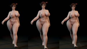 Mei sexy naked walk with physicked boobs and ass - ﻿3D animation on Crohasit