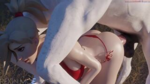 Mercy x Horse - ﻿3D animation on Crohasit