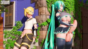 Miku fucks a femboy - ﻿3D animation on Crohasit