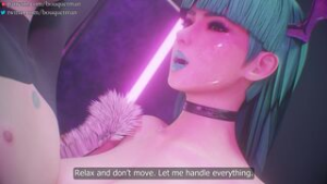 Morrigan sucking the soul out of a partygoer - Dark Stalkers animation on Crohasit