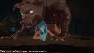 MudBlood Prologue v.0.68.3.7 Abomination monster - ﻿3D animation on Crohasit