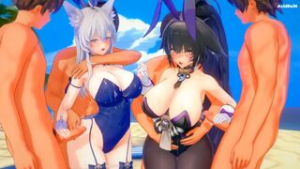 NTR – Musashi & Shinano X mob group [AcidraiN] - Azur Lane animation on Crohasit