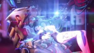 Overwatch D.Va Electrocuted by Bastion - ﻿3D animation on Crohasit