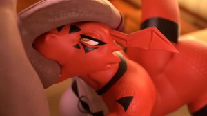 Penis on Guilmon’s face [reptilligator] - ﻿3D animation on Crohasit