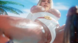 Power Girl can’t resist her urges at the beach - DC Comics animation on Crohasit