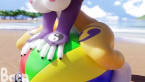 Renamon at the Beach – Bacn - ﻿3D animation on Crohasit