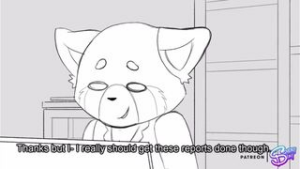 Retsuko goes out - aggretsuko animation on Crohasit