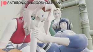 Sakura, Hinata, and naruto [Goodhozeman] - ﻿3D animation on Crohasit