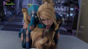 Samus x Dog - ﻿3D animation on Crohasit