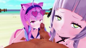 Shion & Aqua Threesome - ﻿3D animation on Crohasit